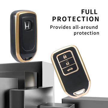 Keyzone TPU Key Cover For Honda  : City, Civic, Jazz, Brio, Amaze, Cr-v, Wr-v, Br-v, Mobilio 3B Smart Key (TP24)