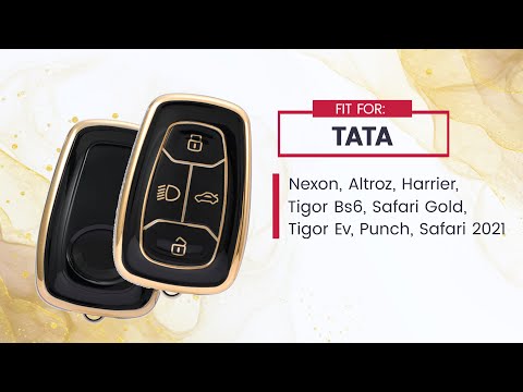 Keycare Duo style key cover fit for : Tata Nexon, Altroz, Harrier, Tigor  Bs6, Safari Gold, Punch, Tigor Ev, Safari 2021 4 button smart key (KC-D 03)