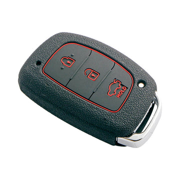 Keyzone silicone key cover fit for : Exter, Creta, Elite I20, Active I20, Aura, Verna 4s, Xcent, Tucson, Elantra 3 button smart key (KZ-03)